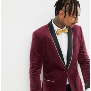 ASOS Red Velvet Suit Jacket